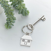 personalised Metal House Shape Keyring