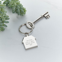 personalised Metal House Shape Keyring