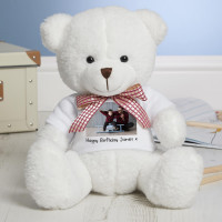personalised Photo White Millie Bear