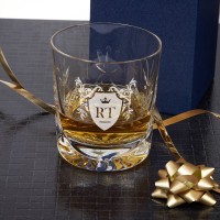 Monogrammed Crest Crystal Whisky Tumbler