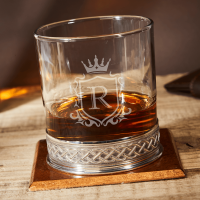 Monogram Crest Celtic Glass Whisky Tumbler