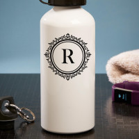 personalised initial white water bottle