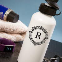 personalised initial white water bottle