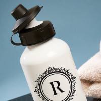 personalised initial white water bottle