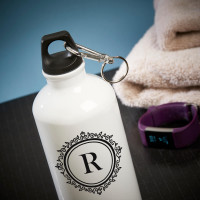 personalised initial white water bottle