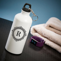 personalised initial white water bottle