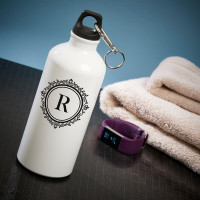 personalised initial white water bottle