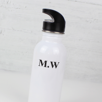 personalised white water bottle 