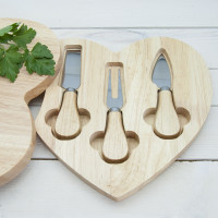 personalised Love Birds Heart Cheese Board