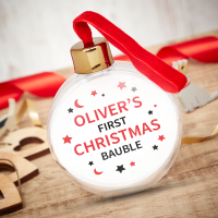 Moon & Stars First Christmas Bauble New Photo Bauble