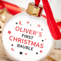 Moon & Stars First Christmas Bauble New Photo Bauble
