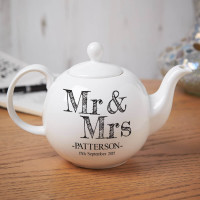 personalised Mr & Mrs Pot Belly Teapot