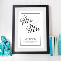 Personalised Mr & Mrs Wedding Date Wall Art