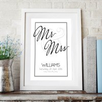 Personalised Mr & Mrs Wedding Date Wall Art