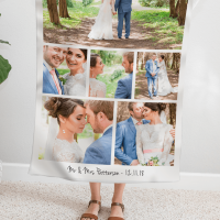 personalised Mr & Mrs 6 Photo Collage Blanket