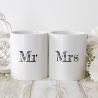 personalised mr and mrs date double mug