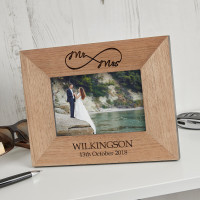 personalised infinity wood photo frame