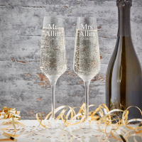 Mr & Mrs Just Married Boutique Gifts Prosecco Double Glass With Bottle Gift Set