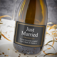Mr & Mrs Just Married Boutique Gifts Prosecco Double Glass With Bottle Gift Set