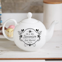personalised Mr & Mrs Pot Belly Teapot