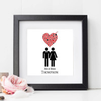 Personalised Mr & Mrs Heart Wall Art