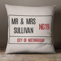 personalised Street Sign Cotton Cushion