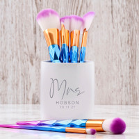 Personalised makeup brush pot