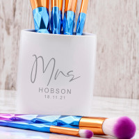 Personalised makeup brush pot