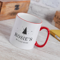 personalised Mulled Wine Two Tone Mug Red