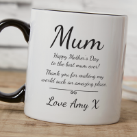 Mum 2 Tone Mug Black Rim Handle