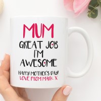 personalised Good Job Mum Durham Mug