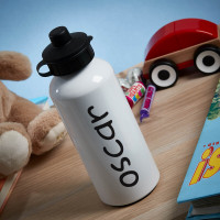 personalised Name White Water Bottle