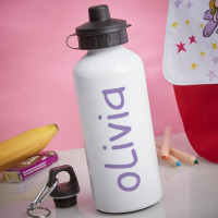 personalised Name White Water Bottle