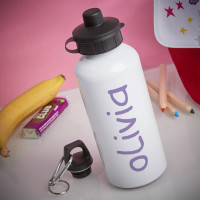 personalised Name White Water Bottle