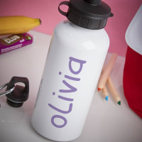 personalised Name White Water Bottle