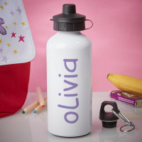 personalised Name White Water Bottle