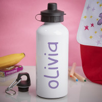 personalised Name White Water Bottle