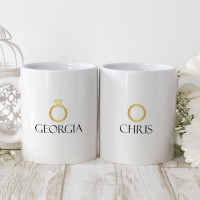 Personalised 20th anniversary matching mugs