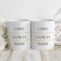 Personalised 20th anniversary matching mugs