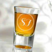 personalised Nautical Monogram Conical Shot Glass