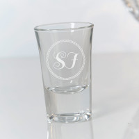 personalised Nautical Monogram Conical Shot Glass