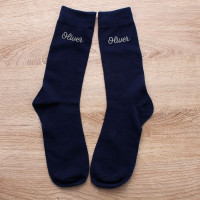 personalised navy name sock