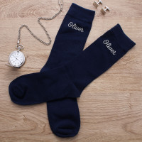 personalised navy name sock