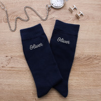 personalised navy name sock