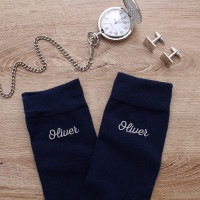 personalised navy name sock