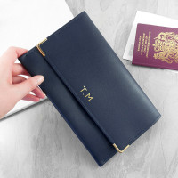 personalised Luxury Travel Organiser - Navy