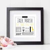 Personalised New Baby Boy Wall Art
