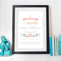 personalised Welcome To The World Little One Wall Art