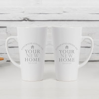 personalised New Home Double Latte Mugs