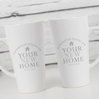 personalised New Home Double Latte Mugs